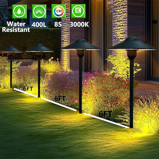 Low Voltage Path Lights Cast Aluminum Pathway Lights Driveway Light,Wire Connectors Replaceable 3 Watts G4 LED Bulb Warm White Included Textured Black Finish Pack of 2