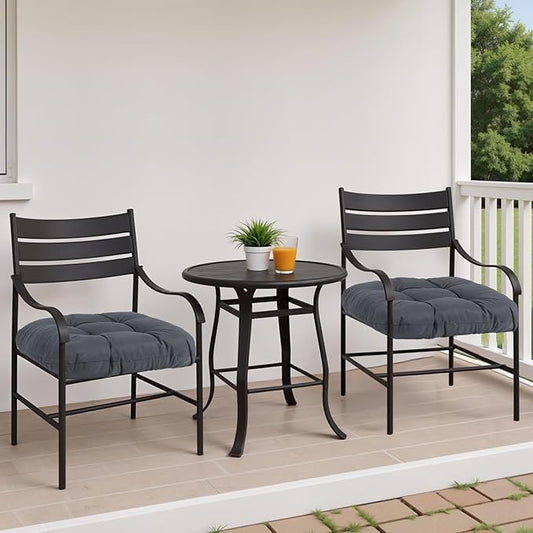 MTMR Outdoor Chair Cushions Set of 2, Water-Repellent 19”X19” Patio Chair Cushions with High Elasticity PP Cotton, No Fading Tufted Patio Seat Cushions for Outdoor Furniture, Thick Outdoor Cushions
