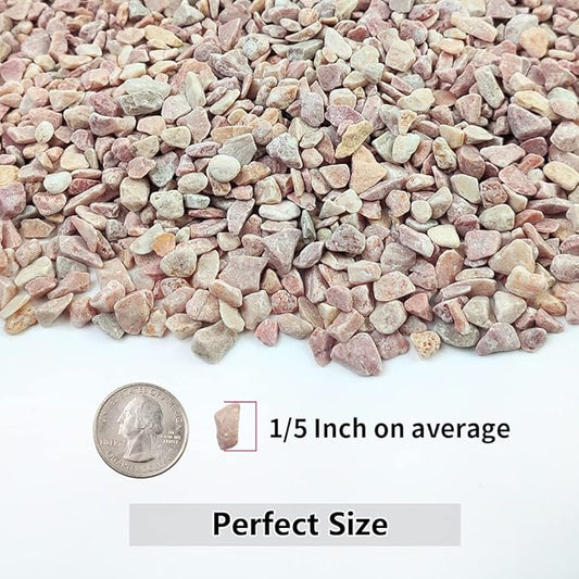 5LB Succulent and Cactus Gravel Pebbles, 1/5 Inch Natural Decorative Polished Stones, River Rocks for Plants, Vases, Aquariums, Terrarium and Outdoor Gardening,Peach