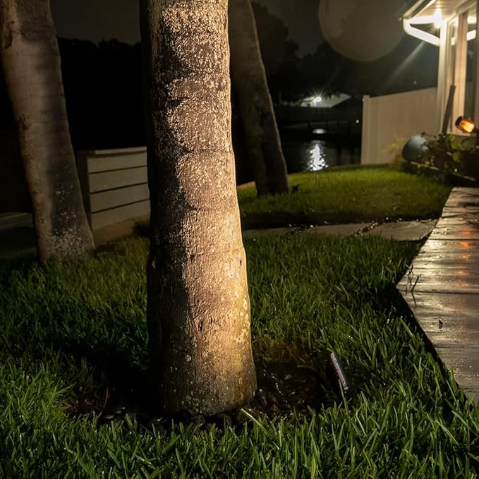 VOLT Top Dog Scotty 12V Cast Brass Mini Outdoor Spotlight (Black) with 4W 2700K Warm White 350 Lumen MR11 LED Bulb for Low Voltage Landscape Lighting of Yard, Lawn, Garden, Patio, Trees & House