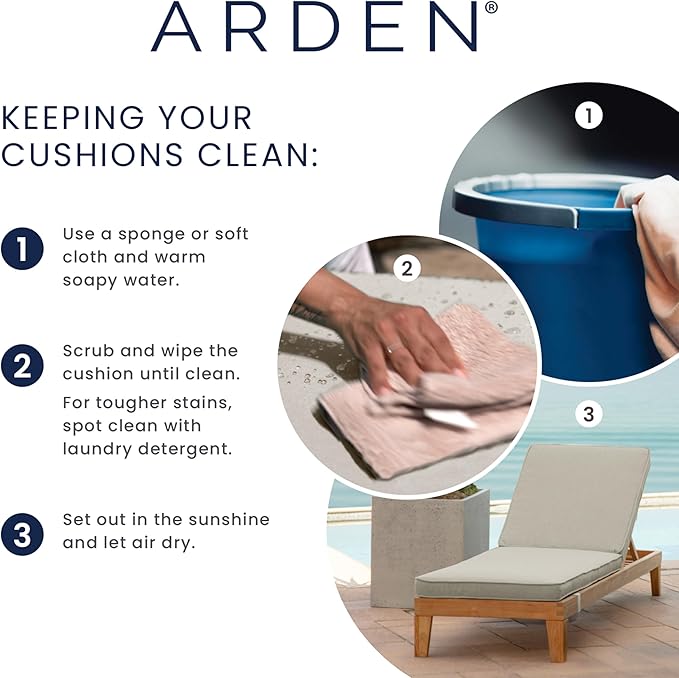 Arden 2-Pack Outdoor Patio Dining Chair Cushion, 20x44, Rain-Proof Seat Pad, Fade-Resistant Outdoor Cushion Stone Grey Leala
