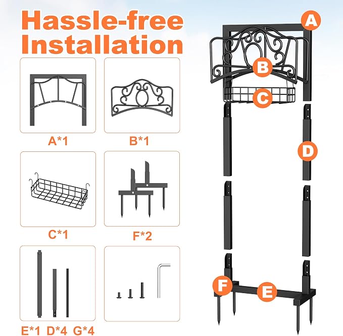 Garden Hose Holder, Upgraded Heavy Duty Water Hose Holder Stand with Storage Basket Holds 160FT, Freestanding Hose Hanger for Garden, Black