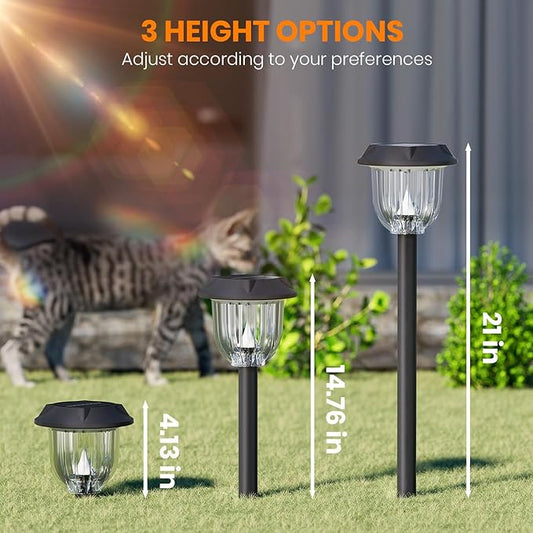 AOSEA Bright 10 Pack Solar Lights Outdoor Waterproof IP65,LED Sola Pathway Lights for Outside,Landscape Path Lighting,Garden Decor for Yard,Patio,Landscape,Walkway,Sidewalk,Driveway,Lawn (Cold White)