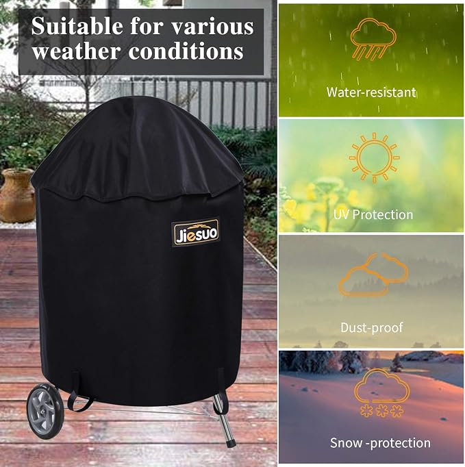26 Inch Grill Cover for Weber Charcoal Kettle: Heavy Duty Waterproof Grill Cover