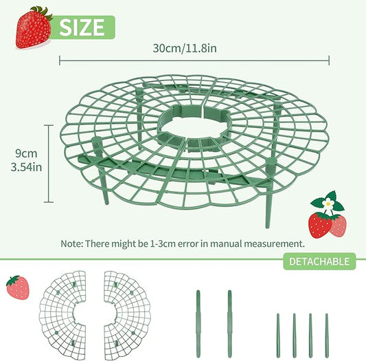 5 Packs Strawberry Supports - Reusable Strawberry Plant Stand Waterproof Growing Frame Plastic Fruit Tray Protectors Sturdy Strawberry Growing Racks to Keep Strawberries Off Mold, Rot and Dirt