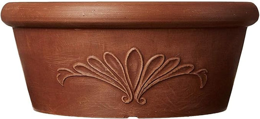 PSW Pot Collection TA30TC 12-inch Plastic/Stone/Wood Composite Bulb Pan Planter – No Drainage Hole (Drillable), Shallow Indoor/Outer Pot for Succulents, Bonsai, Fairy Gardens, Herbs, Terra Cotta Color