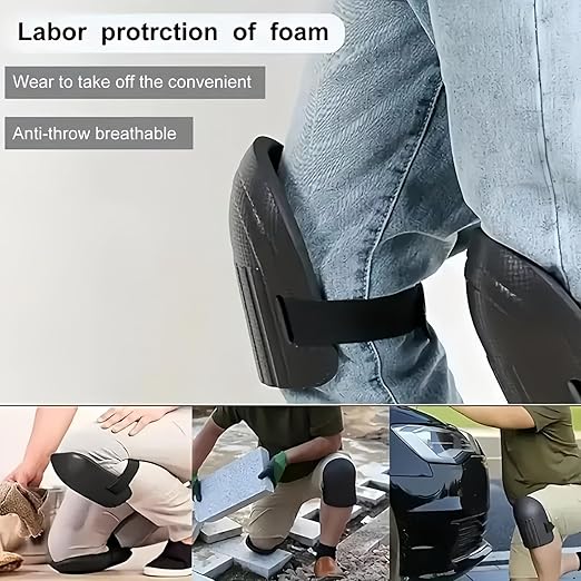 men's and women's gardening knee pads - lightweight waterproof foam knee pads and easy to install, with adjustable hook and loop strap (green)