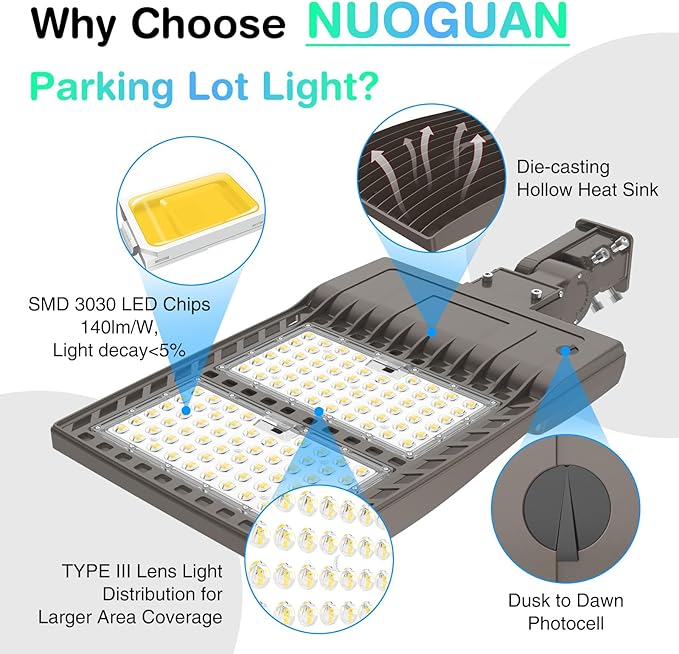 480V 400W LED Parking Lot Light 56000LM with Dusk to Dawn Photocell, 5000K Shoebox Pole Light with Slip Fitter, ETL Listed, IP65 Waterproof Commercial Street Area Lighting for Yard, Driveway, Gym