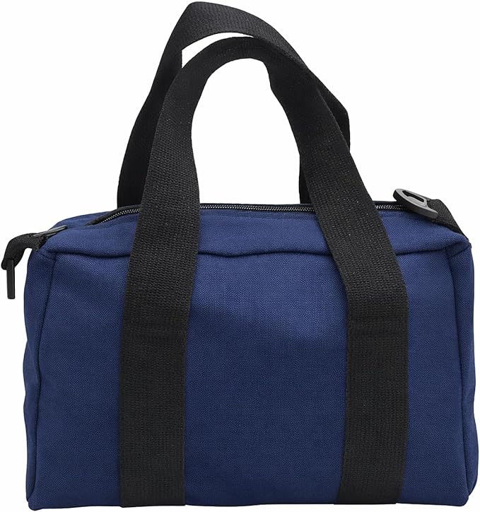 BLIRITEL Wide Mouth Tool Bag, Heavy Duty Canvas Tool Storage Bag, Large Capacity Handbag, Multi-function Tool Organizer Tote Bag for Storage Wrenches Pliers (Navy Blue, 16 Inch)