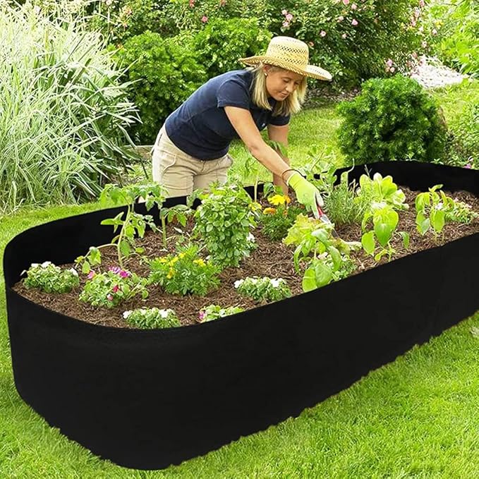 Fabric Raised Garden Bed, Raised Planters for Outdoor Plants, Rectangle Garden Grow Bag for Herb Flower and Vegetables, 2 ft X 8 ft