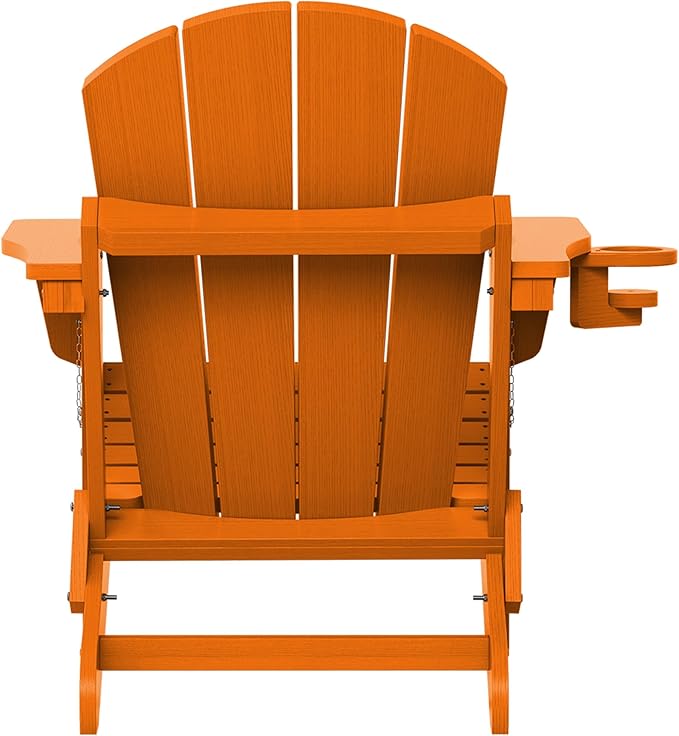 SERWALL Adirondack Chair for Patio Garden Outdoors Heavy All-Weather Fire Pit Chairs - Orange