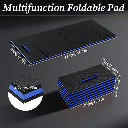 Foldable EVA Mat with Carrying Handle, 2.5cm Thick Foam Cushion Kneeling Pad High Density Water Resistant Anti Slip Knee Mat for Workout Exercise Mechanic Garages Picnics Gardening Camping Gym