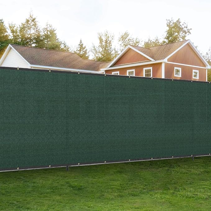 4'x45' Privacy Fence Screen Net Fencing 90% Privacy Blockage Windscreen Fence Cover with Copper Grommet for Patio Backyard Garden Swimming Pool, Zip Ties Included, Green