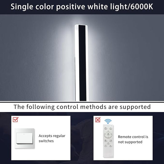 Mikeru 23.6inch Long Led Wall Light, 6000k Cool White Modern Outdoor Wall Light Ip65 Waterproof Black Acrylic Porch Exterior Lighting Fixtures, Exterior Wall Mount Lights for Garage Front Door