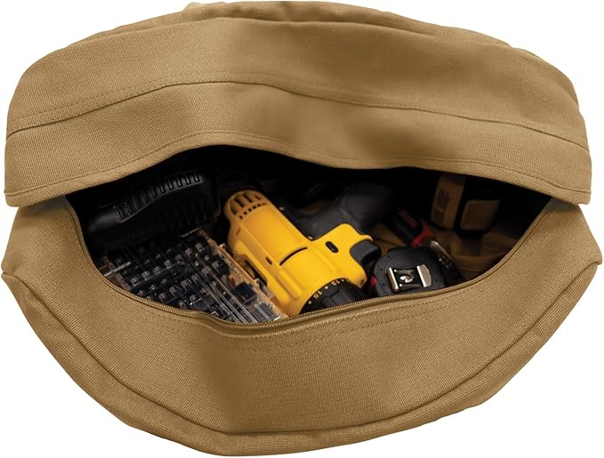 Rothco Canvas Tanker Style Tool Bag - Heavy-Duty Multipurpose Gear Carrier for Mechanics, Plumbers, Electricians, Athletes, Coyote Brown