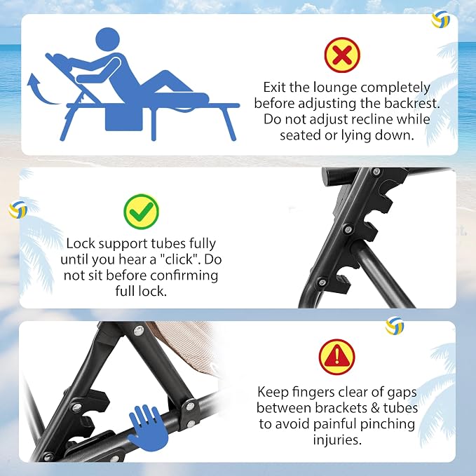 Flamaker Oversize Face Down Chaise Lounge Chair, 27 Inch Wide Foldable Outdoor Patio Chair, 5-Position Adjustable Tanning Chair with Face& Arm Holes for Sunbathing, Pool, Beach, Lawn (Beige, 1 Pcs)
