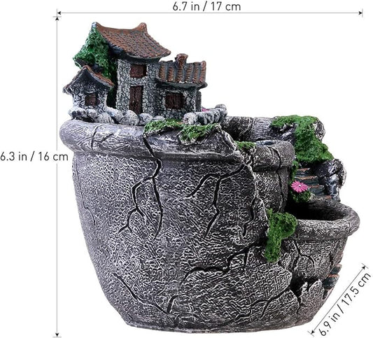 Creative Fairy Garden Flower Pot, Plant Pot, Succulent Plant Flower Pot Rack - Hanging Design Suitable for Home, Office, and Garden Decoration (Silvery)