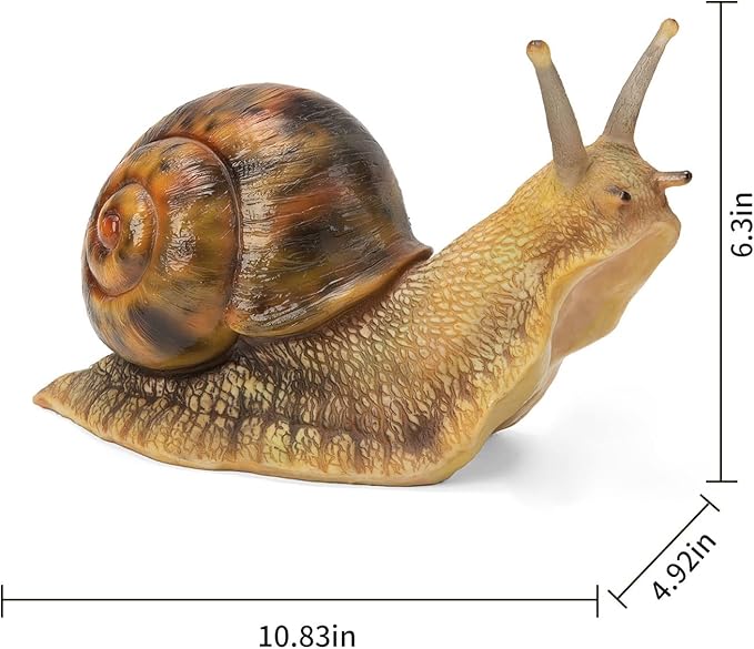 Garden Snail Figurine - Resin Sculpture, Snail Decor, Suitable for Outdoor Pond Garden Lawn Landscape Decoration, Unique Home Decor(7 inches)