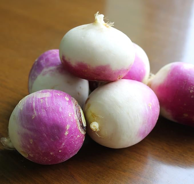 TKE Farms & Gardens - Purple Top Turnip Seeds for Planting, 12 Grams, 5000 Heirloom Seeds, Non-GMO, Packet Includes Instructions for Growing, Brassica rapa, Qty 1