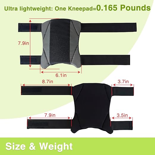 Garden Knee Pads for Men and Women, Lightweight Waterproof KneePads for Gardening, Anti Slip Leather Foam Padding Kneeling Pads for Flooring and Carpet Cleaning, House work, Gardening Maintain, Knee Protector,Gray