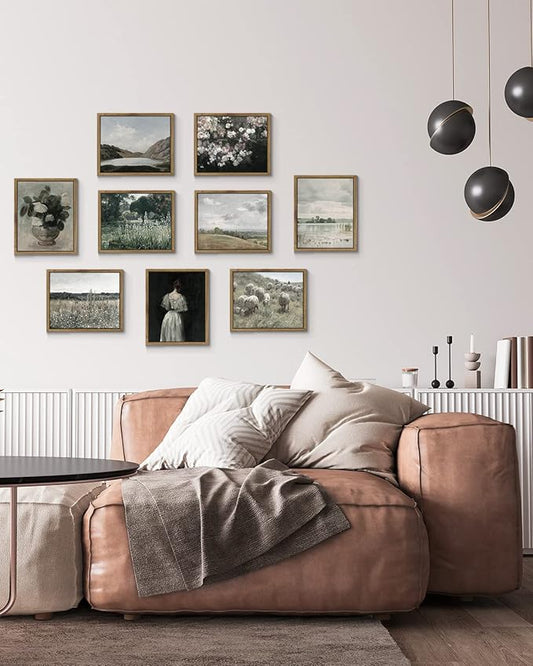 InSimSea Framed Canvas Prints Art Vintage Decor, Home Decor Classical Danish Landscape Painting by Vilhelm Groth Rustic Farmhouse Wall Decoration for Bedroom Bathroom Wall Art, 8"x10"