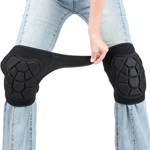 Wanlvhu Women Men Knee Pads for House Working, Soft Kneepads for Gardening, House Cleaning, Outdoor/Indoor Work, Adjustable Flooring Knee Pads Protect Knee Safety (Black M)