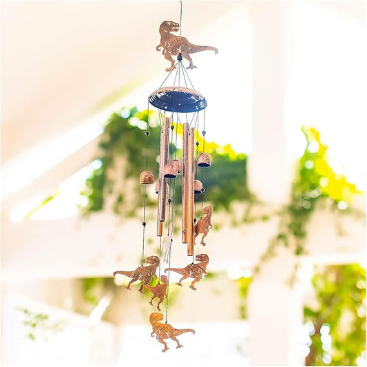 Dinosaur Wind Chimes for Outside,Dinosaur Gifts for Adults Men Women/Memorial/Birthday Metal windchimes Outdoors/Indoors,Garden,Patio,Home,Porch,Yard Decoration