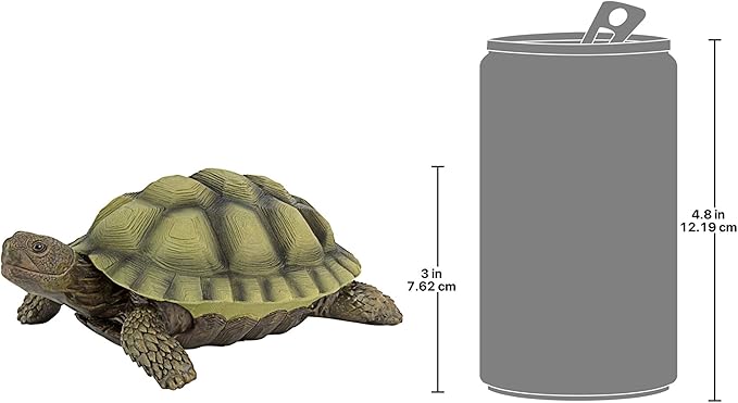Design Toscano Gilbert the Box Turtle Indoor/Outdoor Garden Decor Animal Statue, Set of Two, 9 Inch Long, Cast Stone Resin, Green Painted Finish