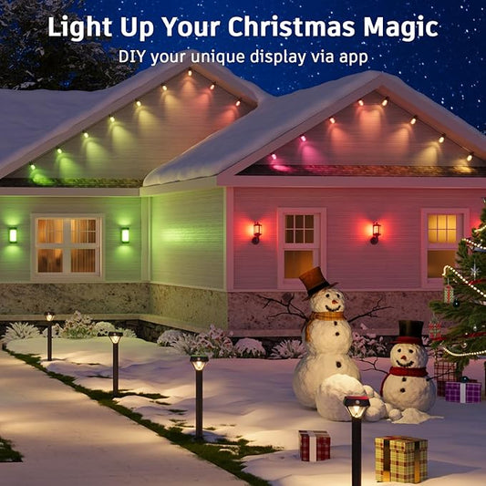 XMCOSY+ Smart Outdoor String Lights - 123ft RGBCWIC Patio Lights with 40 Color Changing Bulbs, LED String Light for Outside Backyard Bistro Party, APP WiFi Control, Work with Alexa, IP65 Waterproof