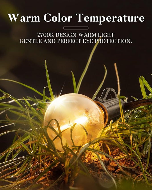 Lightdot 150FT Outdoor String Lights, LED Bistro String Lights with Shatterproof ST38 Bulbs, 2700K Dimmable, Waterproof Hanging Lights for Porch, Party, Garden, Backyard, Balcony - ETL Listed