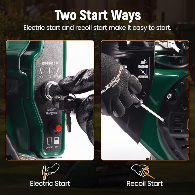 maXpeedingrods 15HP 420cc Gas Engine, Electric Start 4 Stroke OHV Horizontal Gasoline Engine, Shaft 1" (25.4mm) Diameter, Shaft 1/4" Keyway, for Go-Karts Log Splitters Compressors Lawn Mowers