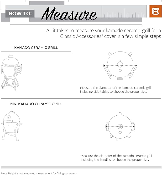 Classic Accessories Veranda Water-Resistant 27 Inch Kamado Ceramic BBQ Grill Cover
