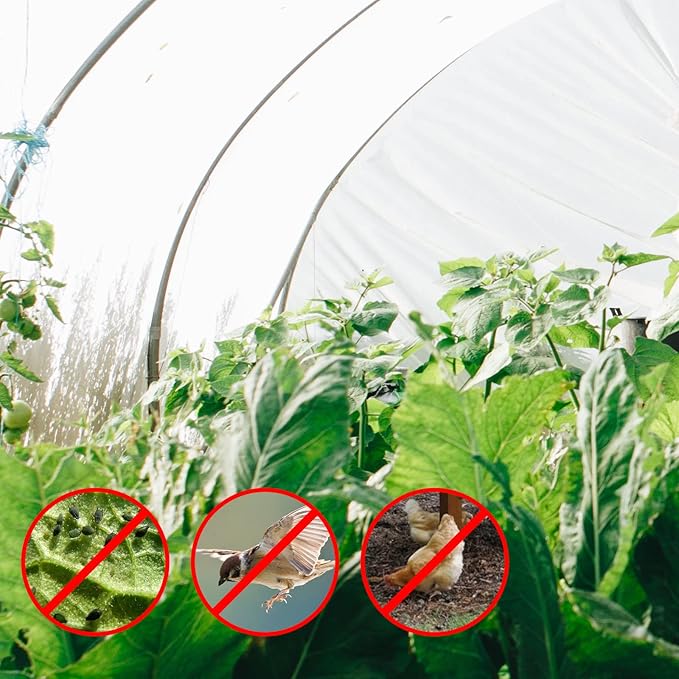 10 x 100FT Garden Mesh Netting, Ultra Fine Mesh Protection Netting Plant Covers Greenhouse Row Cover Raised Bed Screen Barrier Net for Vegetable Fruits Flowers Trees Crops, White