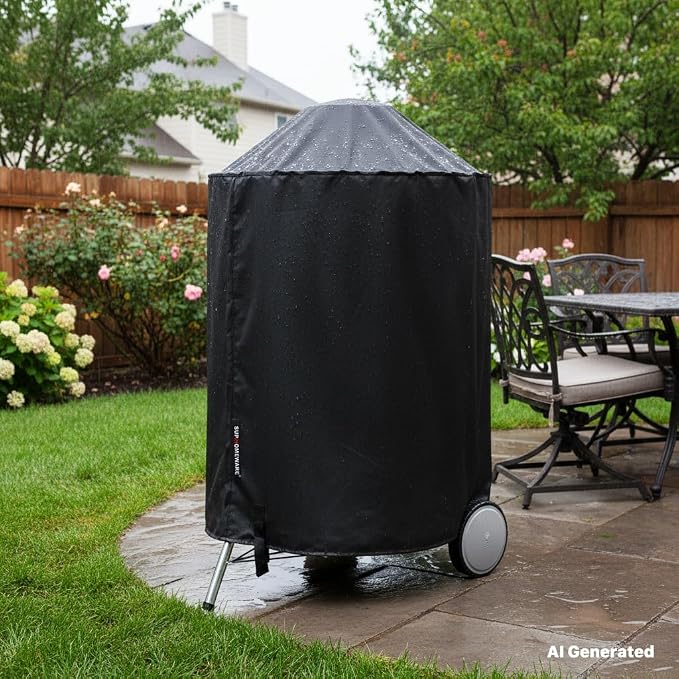 Suphomeware 26 Inch Grill Cover for Weber Kettle Charcoal, Waterproof and Heavy Duty BBQ Covers with Fade Resistant