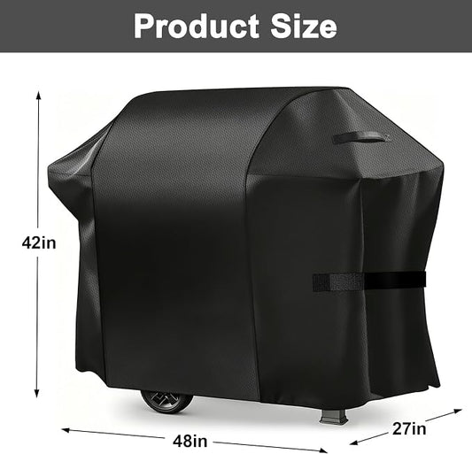 Grill Cover, 48-inch Heavy Duty Oxford Outside Waterproof Grill Covers, Dust-Proof Windproof UV Resistant BBQ Gas Cover Fit Most Brands Char Broil, Weber, Brinkmann, Holland