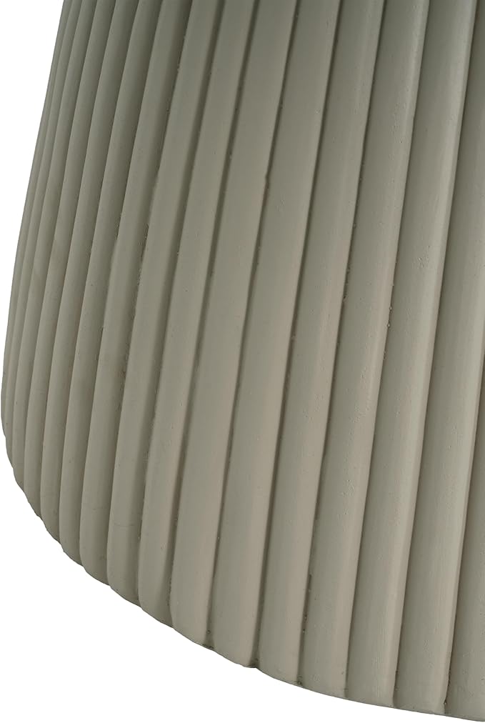 Christopher Knight Home Luce 20" Indoor Outdoor Round Top Accent Table, Patio Decorative End Side Table, Lightweight Concrete Garden Stool for Patio Living Room Balcony & Garden Decor, Sand Gray