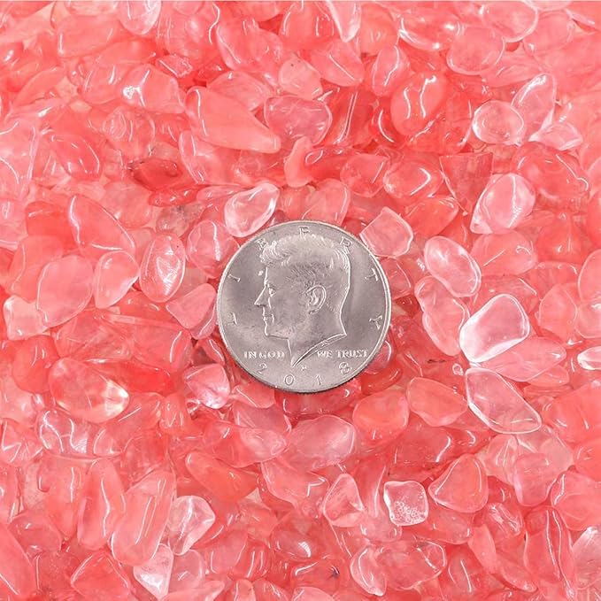 WAYBER Decorative Pebbles, 2 Lbs/920g (Fill 2 Cups) Pink Crystal Quartz Stones Irregular Rock Gravel for Aquarium Turtle Tank Decoration/Succulent Plant Landscape/Flowerpot Vase Ornament