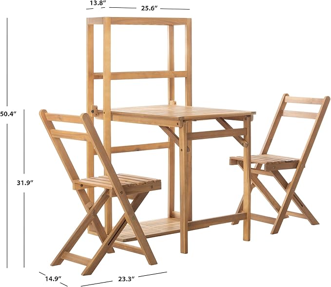 SAFAVIEH PAT6756A Outdoor Collection Griffen Balcony Natural Set Dining Cabinet