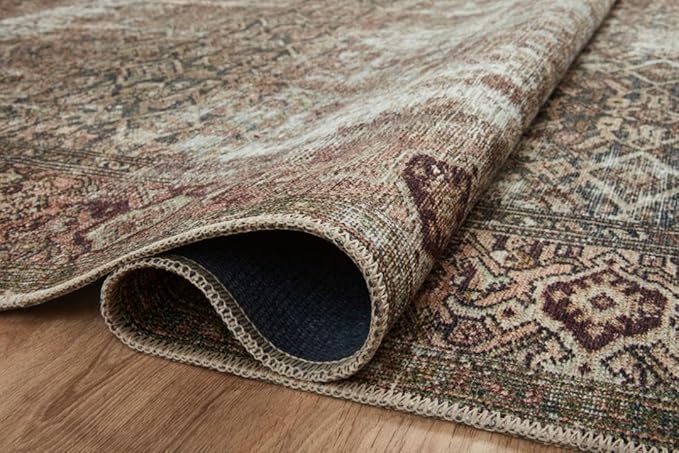 Loloi Amber Lewis Georgie Collection GER-07 Moss/Salmon 2'-6" x 9'-6", .19" Pile Height, Runner Rug