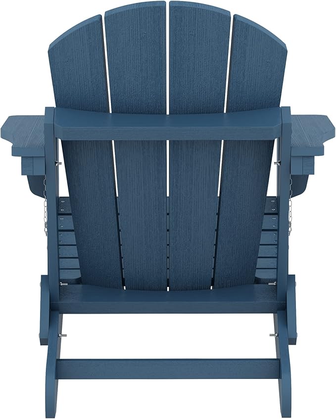 SERWALL Folding Adirondack Chairs Weather Resistant for Outdoor, Patio, Lawn, Garden, Backyard Deck, Fire Pit - Blue