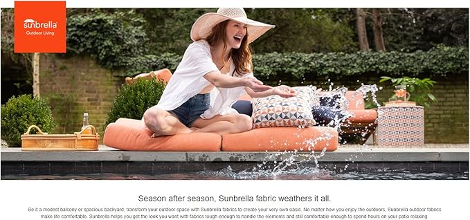 Sunbrella Patio Cushions - (2 Pack) - 20" W x 20" L x 2.5" T, Outdoor Chair Cushion with Comfort, Style & Durability Designed for Outdoor Living - Made in The USA