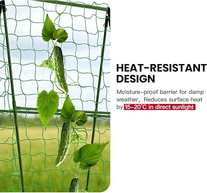 Compact A-Frame Plant Trellis for Peas, Beans & Small Climbing Plants - 47'' H x 31.5'' W PE-Coated Galvanized Steel Garden Support with Netting, Ideal for Raised Beds & Container Gardens