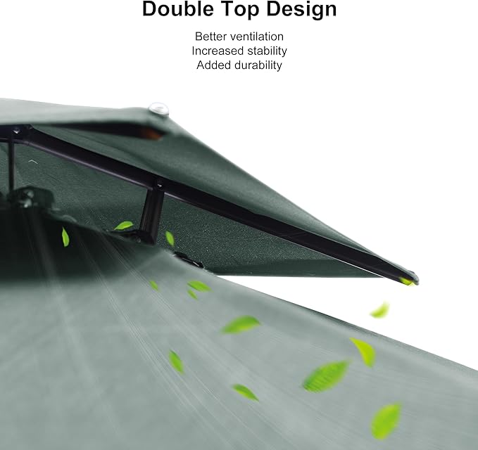 PURPLE LEAF Cantilever Patio Umbrella Outdoor Aluminum Offset Square Umbrella Windproof Heavy Duty Hanging Outside Umbrella for Deck Pool Garden