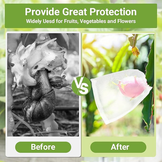 25pcs 10x10 Inch Plant Protection Cover Bags with Drawstring, Garden Netting for Fruit Trees, Vegetables, Flowers Against Bugs Birds Squirrels