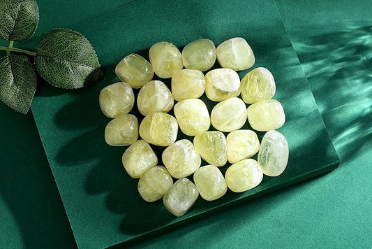 QINJIEJIE Citrine Polished Stones Tumbled Crystals Bulk Gemstones Healing Crystal Rocks Quartz Set Decorative Landscape Stone Natural Reiki Gem for Vase Filler Home Decoration Beginner Gift 0.5 LBS
