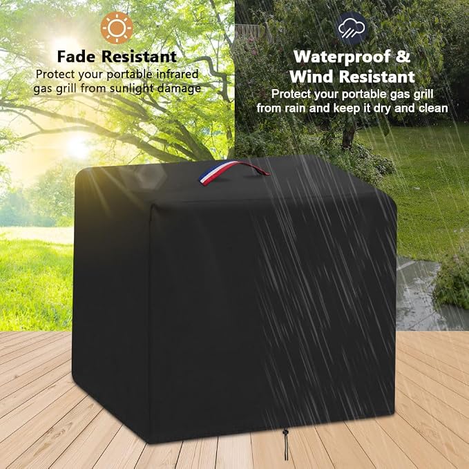 Propane Gas Grill Cover for Big Horn Outdoors Portable Infrared Gas Grill, 600D Waterproof Cover for Infrared Outdoor Broiler BBQ Grill/Steak Cooker/Salamander Broiler/Barbecue Propane Oven