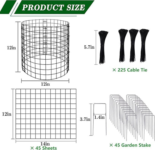 Adnee 15 Packs Wire Plant Protector from Animals, 12 x 12 Inches Metal Mesh Plant Cage Covers, Sturdy Garden Bunny Barricades Chicken Wire Cloche for Plants Shrubs Vegetables Flowers