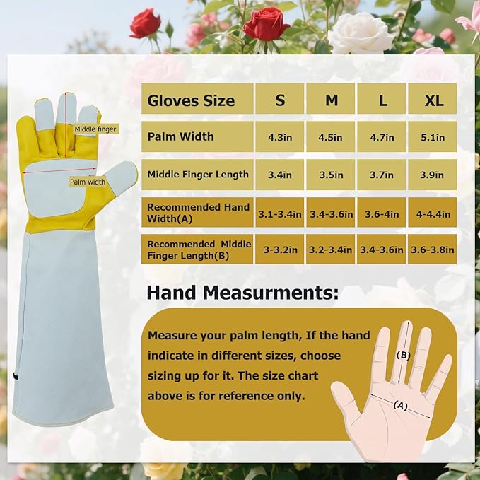 Cactus Gloves, Thorn Proof Gardening Gloves for Rose Pruning & Cacti Handling (Medium (Pack of 1), Yellow-reinforce)