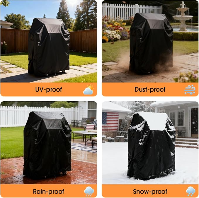 Outdoor Grill Cover for 24 Inch Nexgrill Deluxe 2 Burner Gas Grill with Foldable Side Shelves, Waterproof Outdoor BBQ Griddle Cover, 24 x 23 x 42 Inch