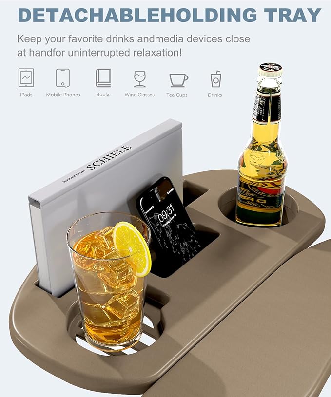 Adirondack Chair Set of 6, HDPE Folding Adirondack Chair with Multifunctional Cup Holder, Weather Resistant Fire Pit Chair for porches, patios, poolsides, Decks.